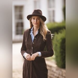 Anna Lascata LONG SUEDE SOLDIER COAT